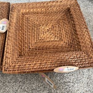Woven Square Rattan Basket Chargers 6